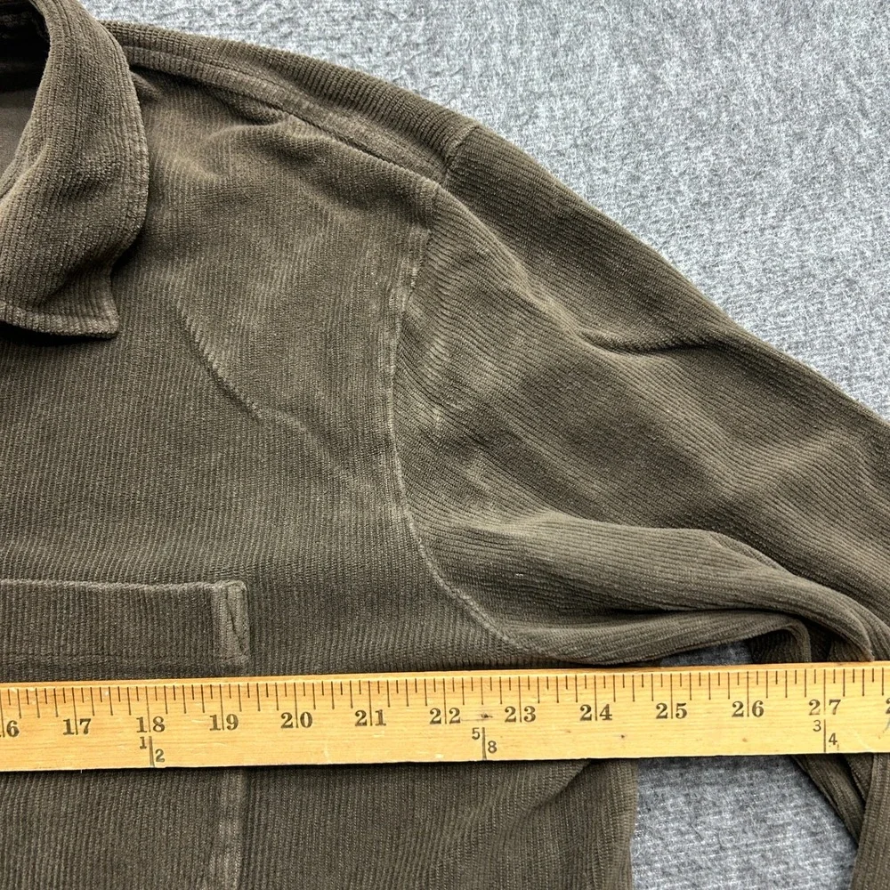 Polo Ralph Lauren Men Vintage 1/4‎ Button Corduroy Shirt XL Pullover Brown